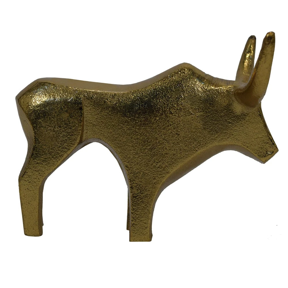 hometrends Gold Cast Metal Bull Decorative Accessory