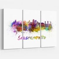 Design Art Sacramento Skyline Canvas Print