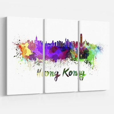 Design Art Hong Kong Skyline Canvas Print