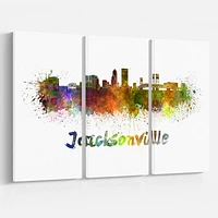 Design Art Jacksonville Skyline Canvas Print