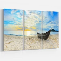 Design Art Calm Beach Panorama Canvas Print