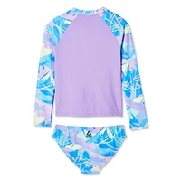 Ensemble 2 Pièces Rashguard À Manches Longues et Bas De Maillot Reebok Delta Pour Fille Maillots Bain Filles