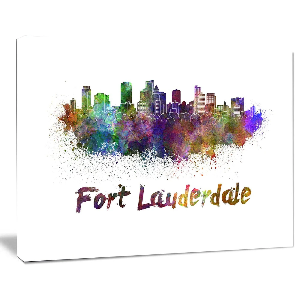 Design Art Fort Lauderdale Skyline Canvas Print