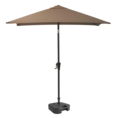 CorLiving 6.5ft x 6.5ft Square Durable Fabric Canopy Tilting Outdoor Umbrella with Steel Frame and Fillable Base for Patio, Pool, Garden, and more