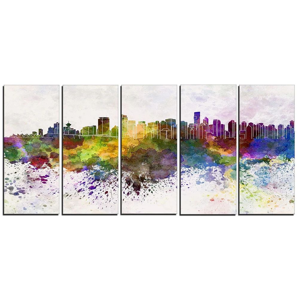 Design Art Vancouver Skyline Canvas Print