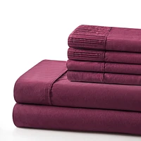 Marina Decoration Ultra Soft Silky Deep Pocket Solid Rayon from Bamboo Bedding All Season Sheet Set with Pillowcases