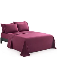 Marina Decoration Ultra Soft Silky Deep Pocket Solid Rayon from Bamboo Bedding All Season Sheet Set with Pillowcases