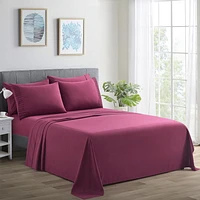Marina Decoration Ultra Soft Silky Deep Pocket Solid Rayon from Bamboo Bedding All Season Sheet Set with Pillowcases