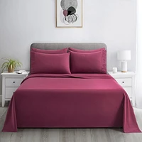Marina Decoration Ultra Soft Silky Deep Pocket Solid Rayon from Bamboo Bedding All Season Sheet Set with Pillowcases