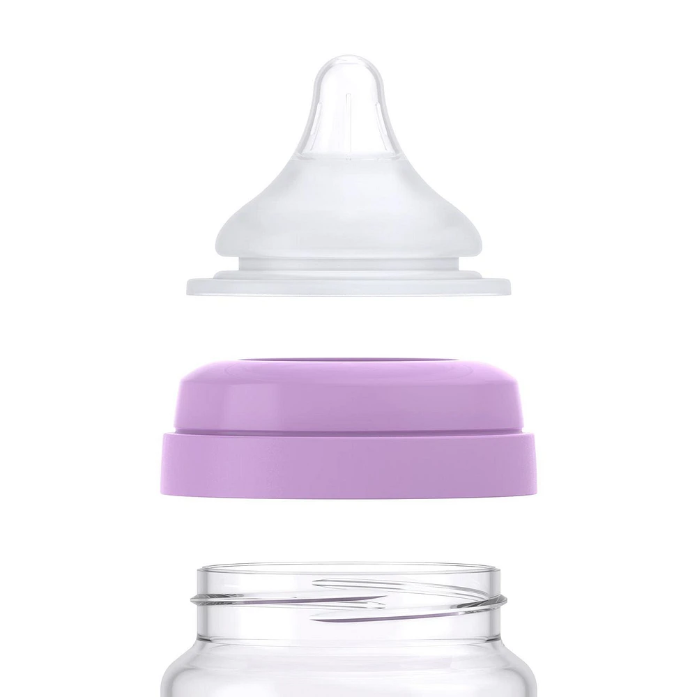 Quark - BuubiBottle Baby Bottles, Nipples and Sippy Straw Cup Bundle - Purple