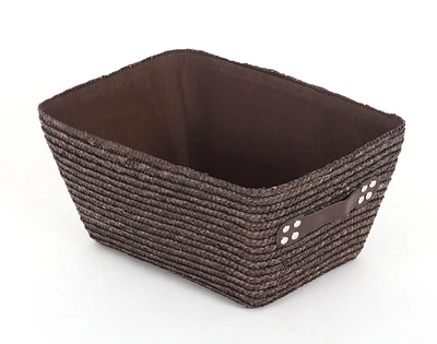 Brown Straw Storage Basket