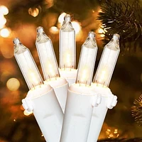 Holiday Time 100-Count Clear Incandescent Mini Christmas Lights, with White Wire, 19.2'