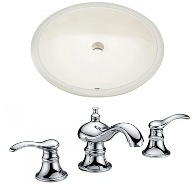 19.75-in. W Oval Bathroom Undermount Sink Set In Biscuit