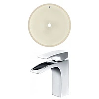 16-in. W Round Bathroom Undermount Sink Set In Biscuit