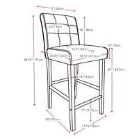 CorLiving Antonio Grey Tweed Fabric Counter Height Barstool