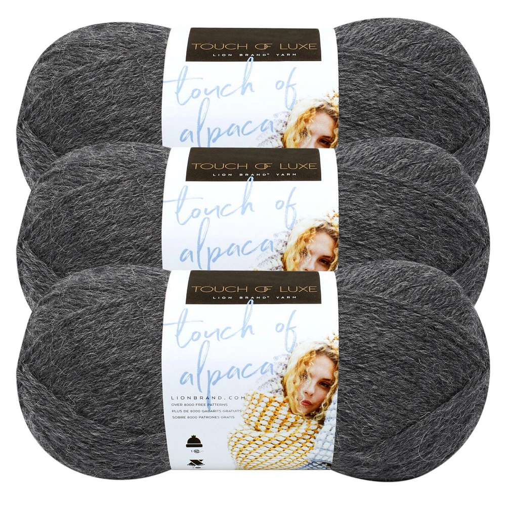 Fil Lion Brand Touch of Alpaca® Fil d'acrylique et alpaca moyen/peigné n° 4, 100g/ 190m, 3-CT