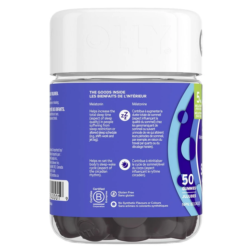 OLLY Extra Strength Sleep Blackberry Zen Gummy Supplement, 50 gummies