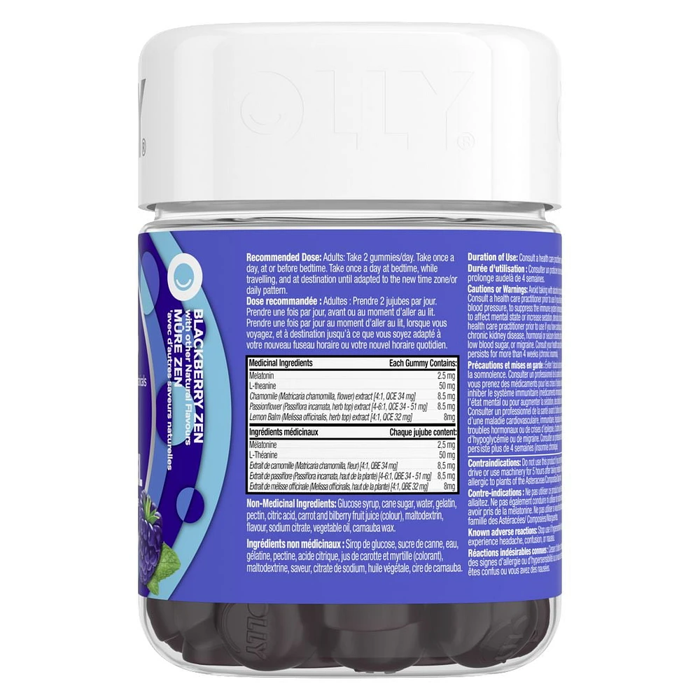 OLLY Extra Strength Sleep Blackberry Zen Gummy Supplement, 50 gummies