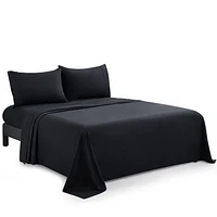 Marina Decoration 600 Thread Count Ultra Soft Deep Pocket Hotel Standard Solid Bedding Long Staple Percale Cotton All Season Sheet Set with Pillowcase