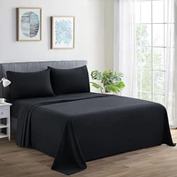 Marina Decoration 600 Thread Count Ultra Soft Deep Pocket Hotel Standard Solid Bedding Long Staple Percale Cotton All Season Sheet Set with Pillowcase