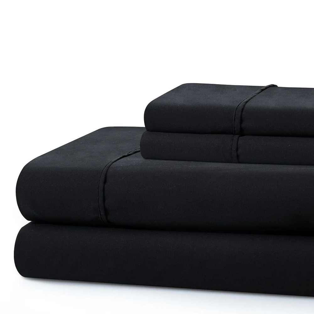 Marina Decoration 600 Thread Count Ultra Soft Deep Pocket Hotel Standard Solid Bedding Long Staple Percale Cotton All Season Sheet Set with Pillowcase
