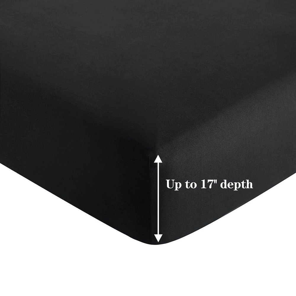 Marina Decoration 600 Thread Count Ultra Soft Deep Pocket Hotel Standard Solid Bedding Long Staple Percale Cotton All Season Sheet Set with Pillowcase