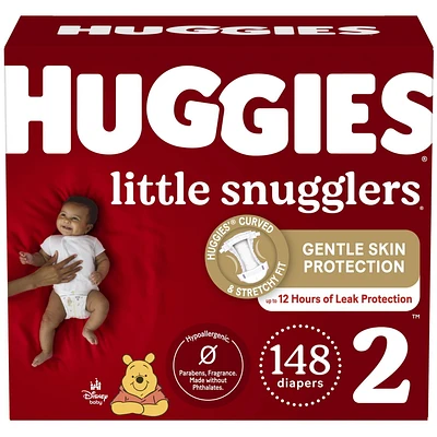 Huggies Little Snugglers Baby Diapers, Mega Colossal Pack, Sizes: N-6 | 168-84 Count