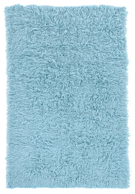 New Flokati 1400gr 2'4" x 4'8" Accent Rug, Pastel Blue