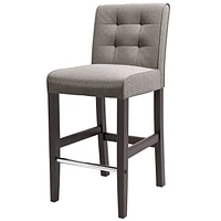 CorLiving Antonio Grey Tweed Fabric Bar Height Barstool