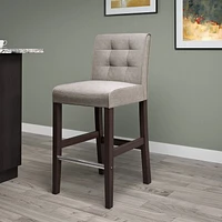 CorLiving Antonio Grey Tweed Fabric Bar Height Barstool