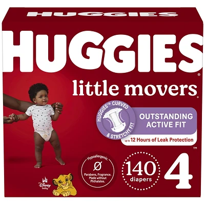 HUGGIES Little Movers Diapers, Econo Pack, Sizes: 3-7, Sizes: 3-7 | 156-80 Count