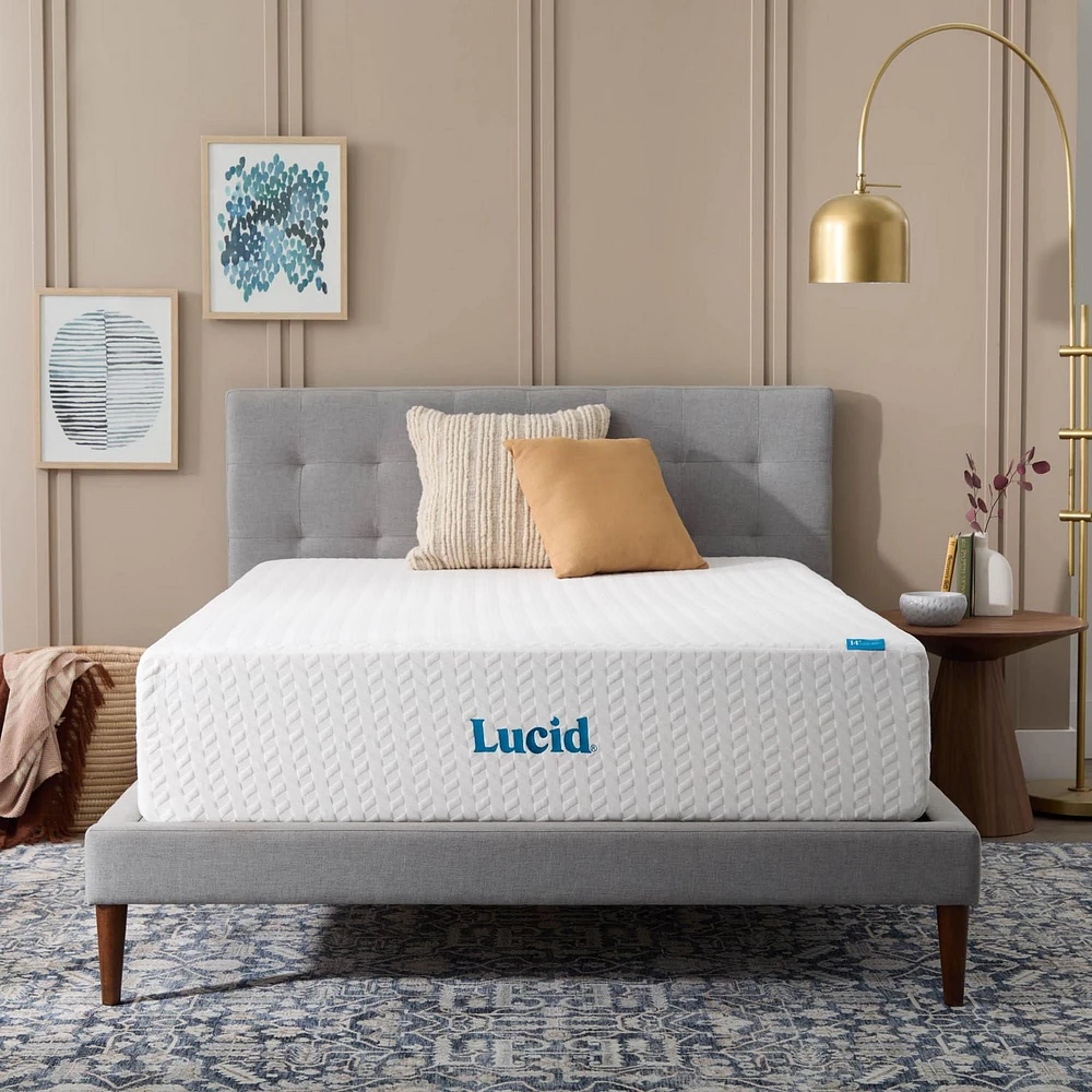 Lucid Refresh 14” Gel Memory Foam Mattress, Medium-Firm Feel