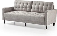 Zinus Benton 3-Seat Upholstered Grid Tufted Sofa Couch, Soft Grey