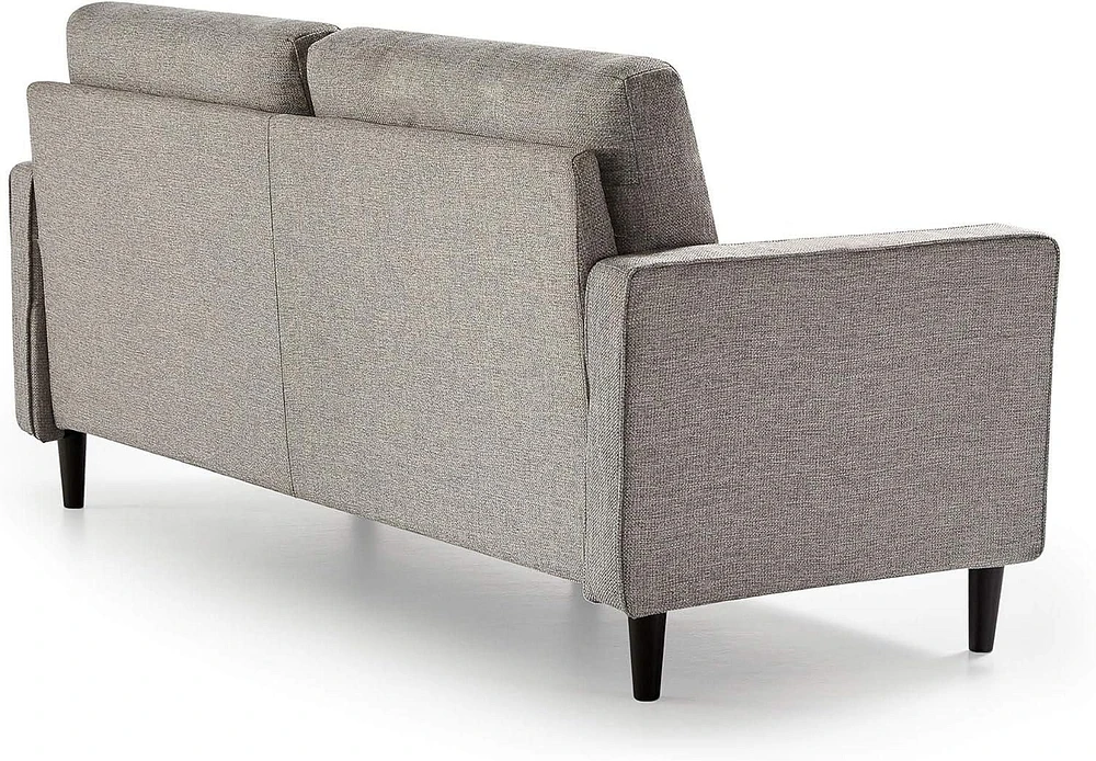 Zinus Benton 3-Seat Upholstered Grid Tufted Sofa Couch, Soft Grey