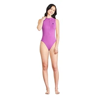 Reebok High Neck Zip Up One Piece, Swimwear