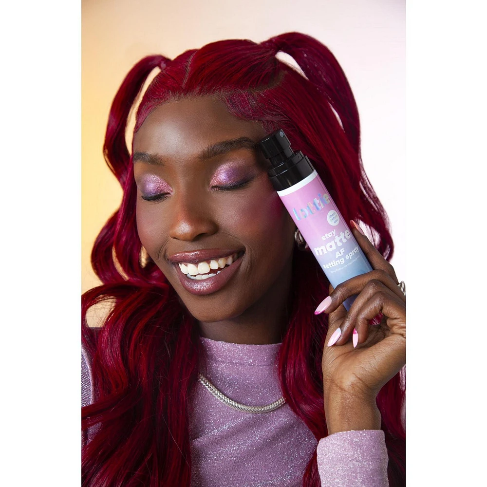 Lottie London - Stay Matte AF Setting Spray - Alcohol Free with Niacinamide & Green Tea Extract (80ml), Spray Matte