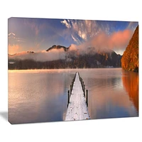 Design Art Jetty in Lake Japan Canvas Print