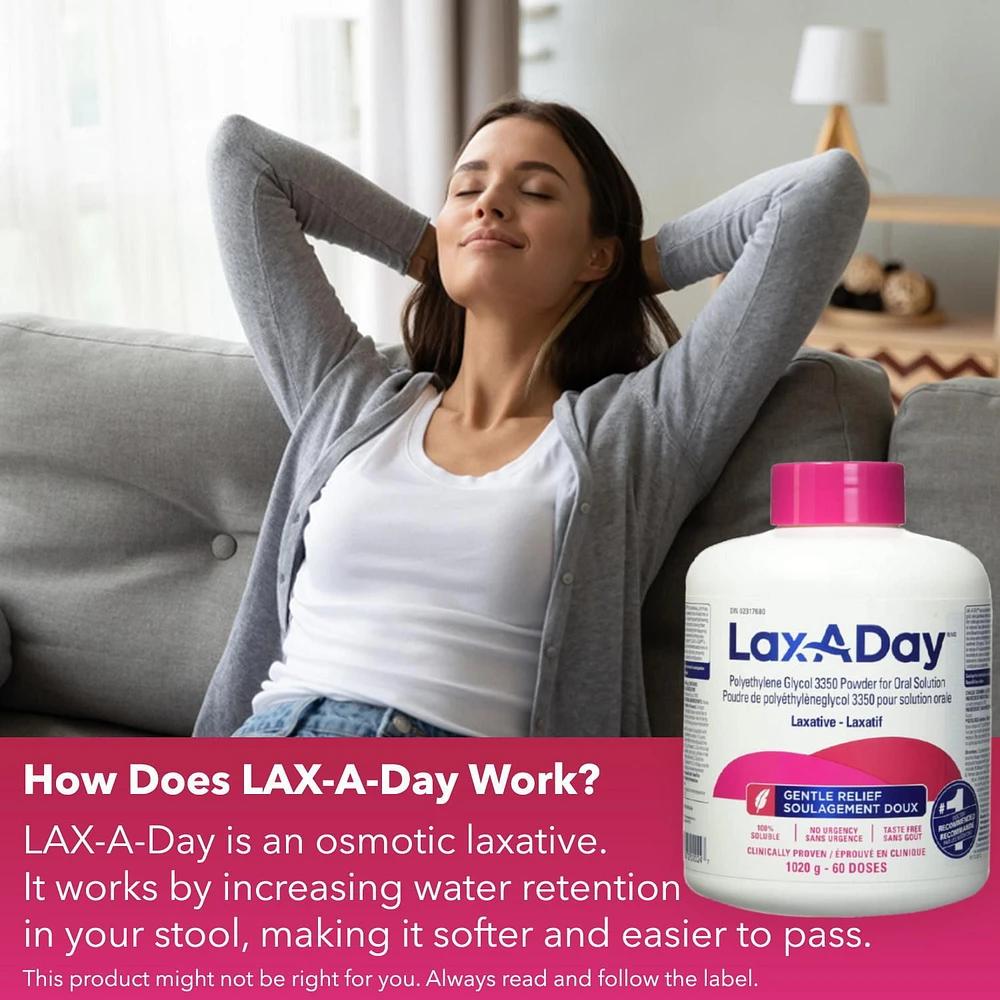 Lax-A-Day® Laxative Powder, 1020g - 60 Doses