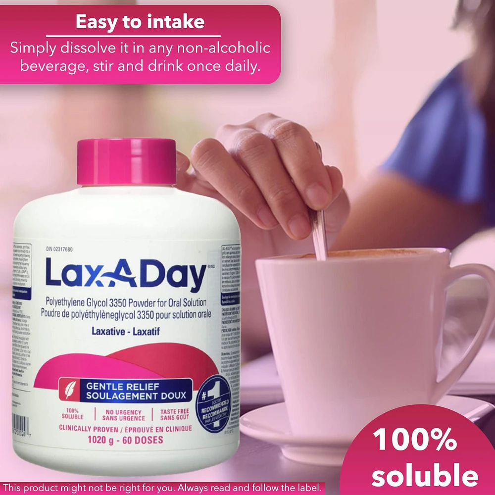 Lax-A-Day® Laxative Powder, 1020g - 60 Doses