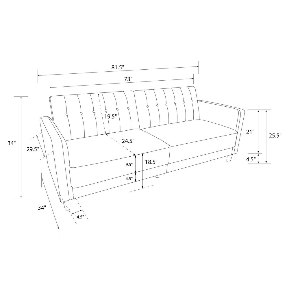 Futon transitoire à broche