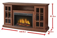 Muskoka Brookfield 59 inch Solid Wood Veneer Media Fireplace - Burnished Walnut