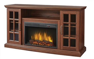 Muskoka Brookfield 59 inch Solid Wood Veneer Media Fireplace - Burnished Walnut