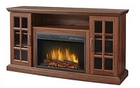 Muskoka Brookfield 59 inch Solid Wood Veneer Media Fireplace - Burnished Walnut