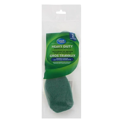 Recharges de brosse à vaisselle Gros travaux Great Value Paquet de 2