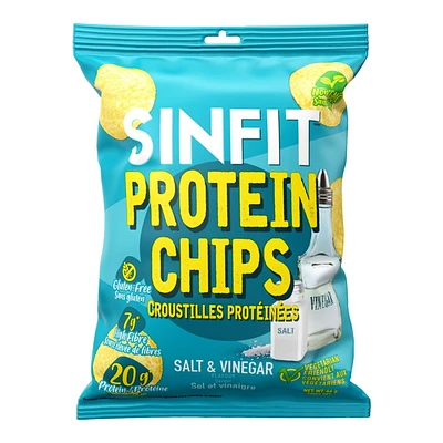 SinFit Protein Chips - Salt & Vinegar, 50g Bag