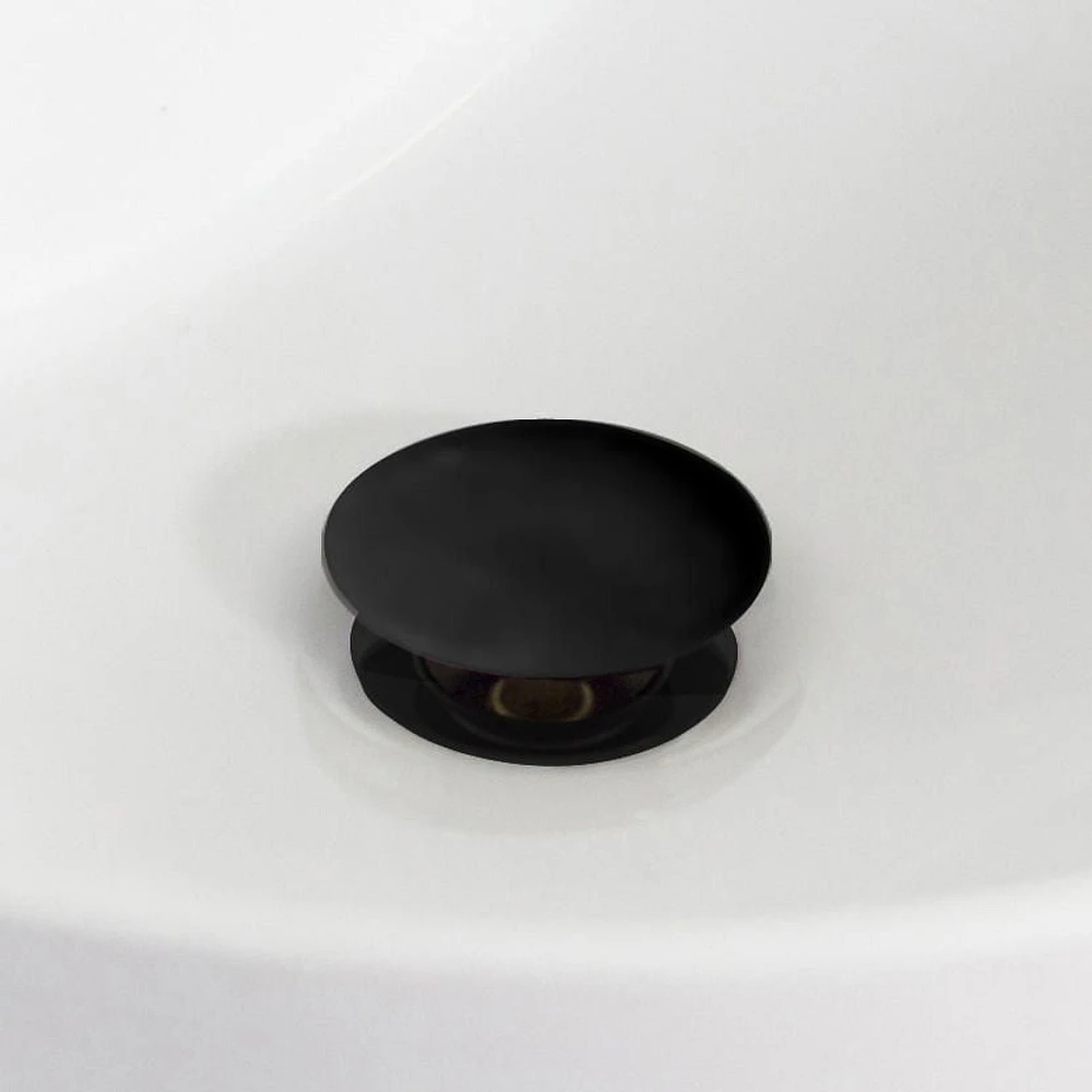 16-in. W Round Bathroom Undermount Sink Set In Biscuit - Black Hardware - Overflow Drain Incl. AI-20606