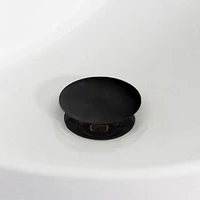 16-in. W Round Bathroom Undermount Sink Set In Biscuit - Black Hardware - Overflow Drain Incl. AI-20606