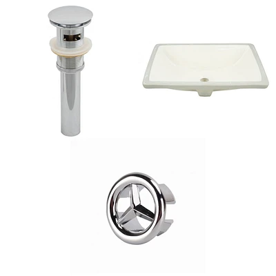 20.75-in. W CSA Rectangle Bathroom Undermount Sink Set In Biscuit - Chrome Hardware - Overflow Drain Incl. AI-20677