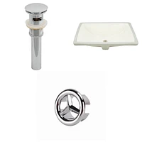 20.75-in. W CSA Rectangle Bathroom Undermount Sink Set In Biscuit - Chrome Hardware - Overflow Drain Incl. AI-20677