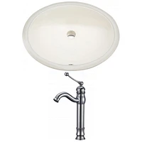 19.75-in. W Oval Bathroom Undermount Sink Set In Biscuit